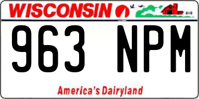 WI license plate 963NPM