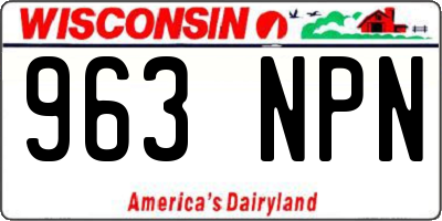 WI license plate 963NPN