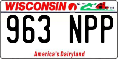 WI license plate 963NPP