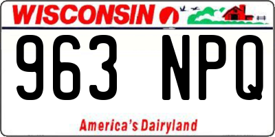 WI license plate 963NPQ