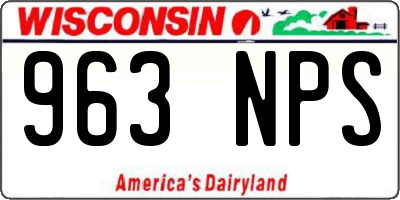 WI license plate 963NPS
