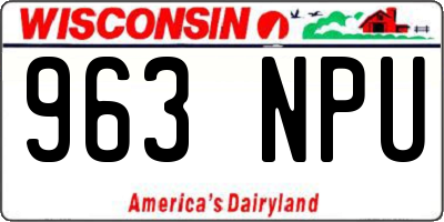 WI license plate 963NPU