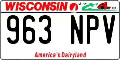 WI license plate 963NPV