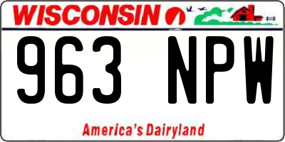 WI license plate 963NPW