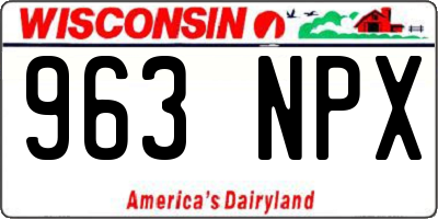 WI license plate 963NPX