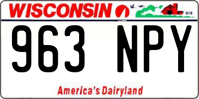 WI license plate 963NPY