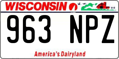 WI license plate 963NPZ