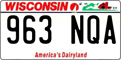 WI license plate 963NQA
