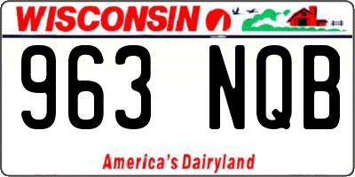 WI license plate 963NQB
