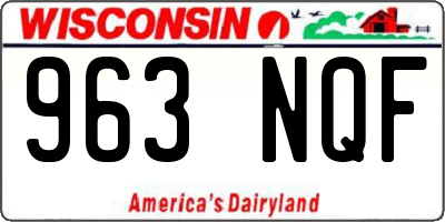 WI license plate 963NQF