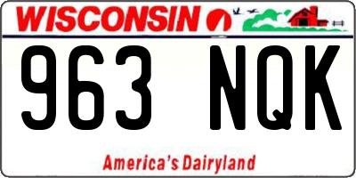 WI license plate 963NQK