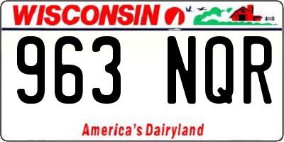 WI license plate 963NQR