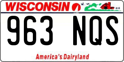 WI license plate 963NQS