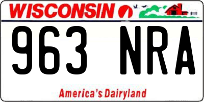 WI license plate 963NRA