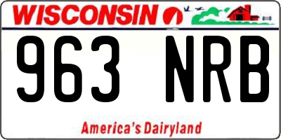 WI license plate 963NRB