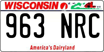 WI license plate 963NRC