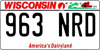WI license plate 963NRD