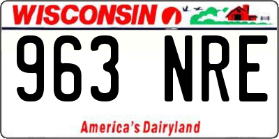 WI license plate 963NRE