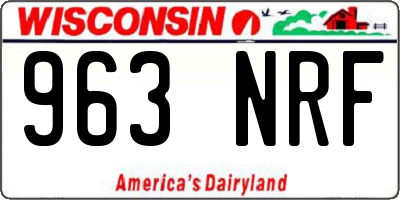 WI license plate 963NRF