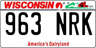 WI license plate 963NRK