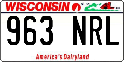 WI license plate 963NRL