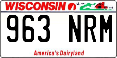 WI license plate 963NRM