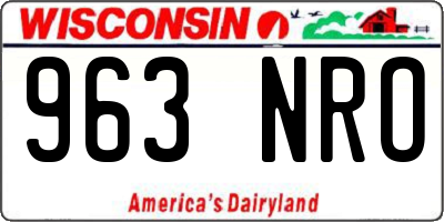 WI license plate 963NRO