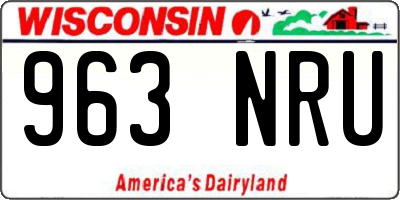 WI license plate 963NRU