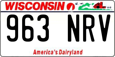 WI license plate 963NRV