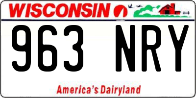 WI license plate 963NRY