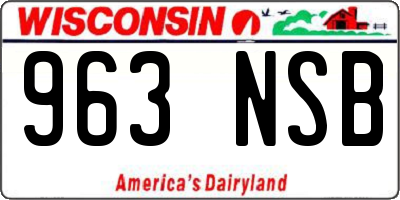 WI license plate 963NSB