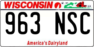 WI license plate 963NSC