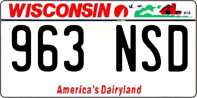 WI license plate 963NSD