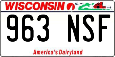 WI license plate 963NSF