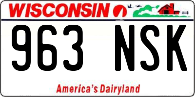 WI license plate 963NSK