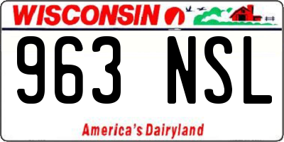 WI license plate 963NSL