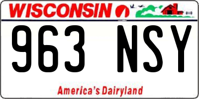 WI license plate 963NSY