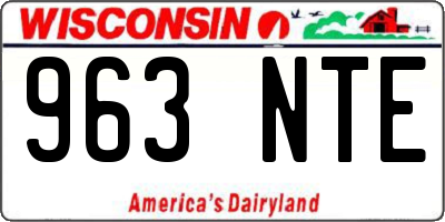 WI license plate 963NTE
