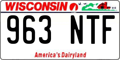 WI license plate 963NTF