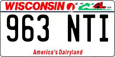 WI license plate 963NTI