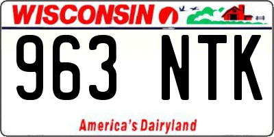 WI license plate 963NTK