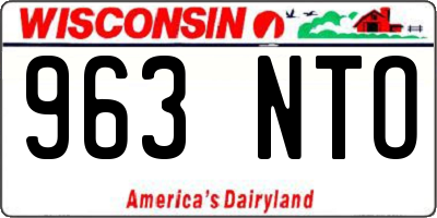 WI license plate 963NTO