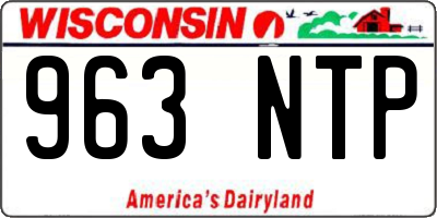 WI license plate 963NTP