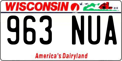 WI license plate 963NUA