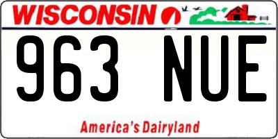 WI license plate 963NUE
