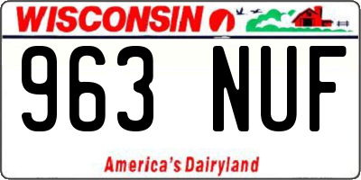 WI license plate 963NUF