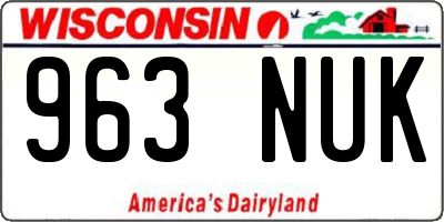 WI license plate 963NUK