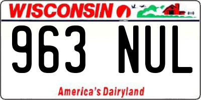 WI license plate 963NUL