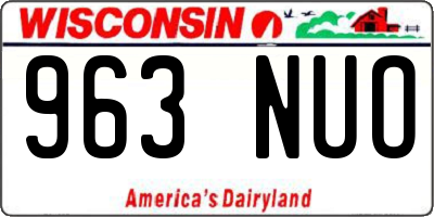 WI license plate 963NUO