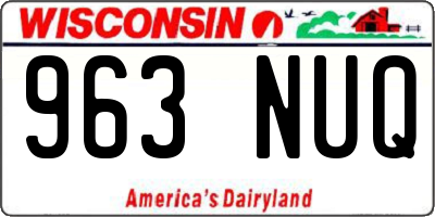 WI license plate 963NUQ